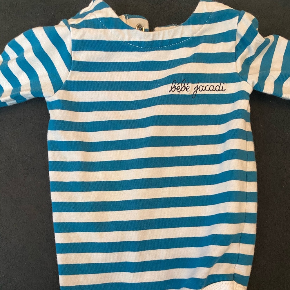 Jacadi LS Striped Onesie